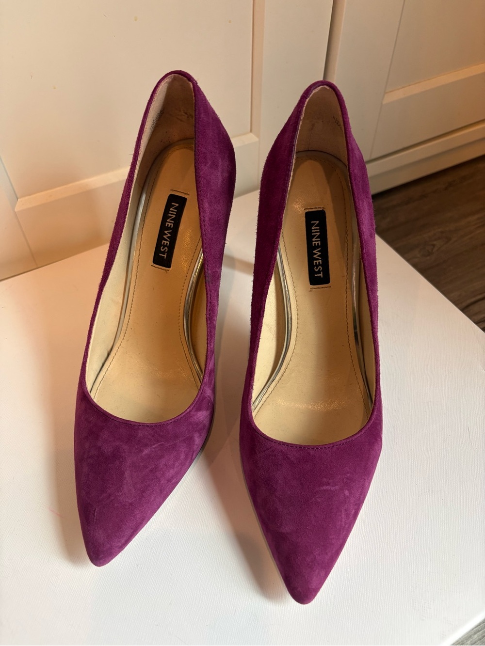 Nine West Plum Suede Pointed-Toe Pumps